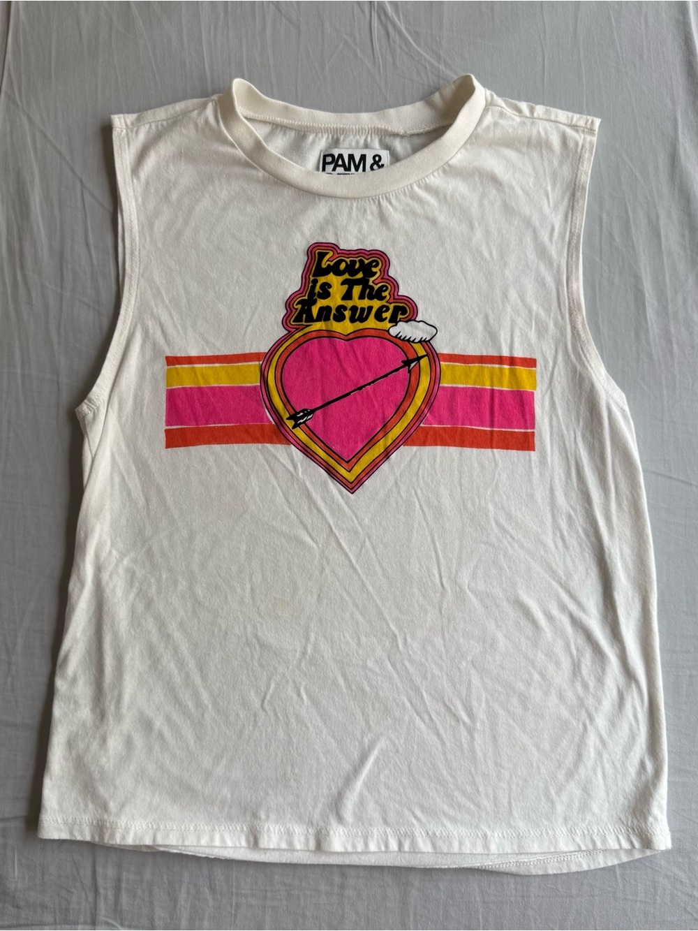 Revolve Pam & Gela White Tank Love is the answer